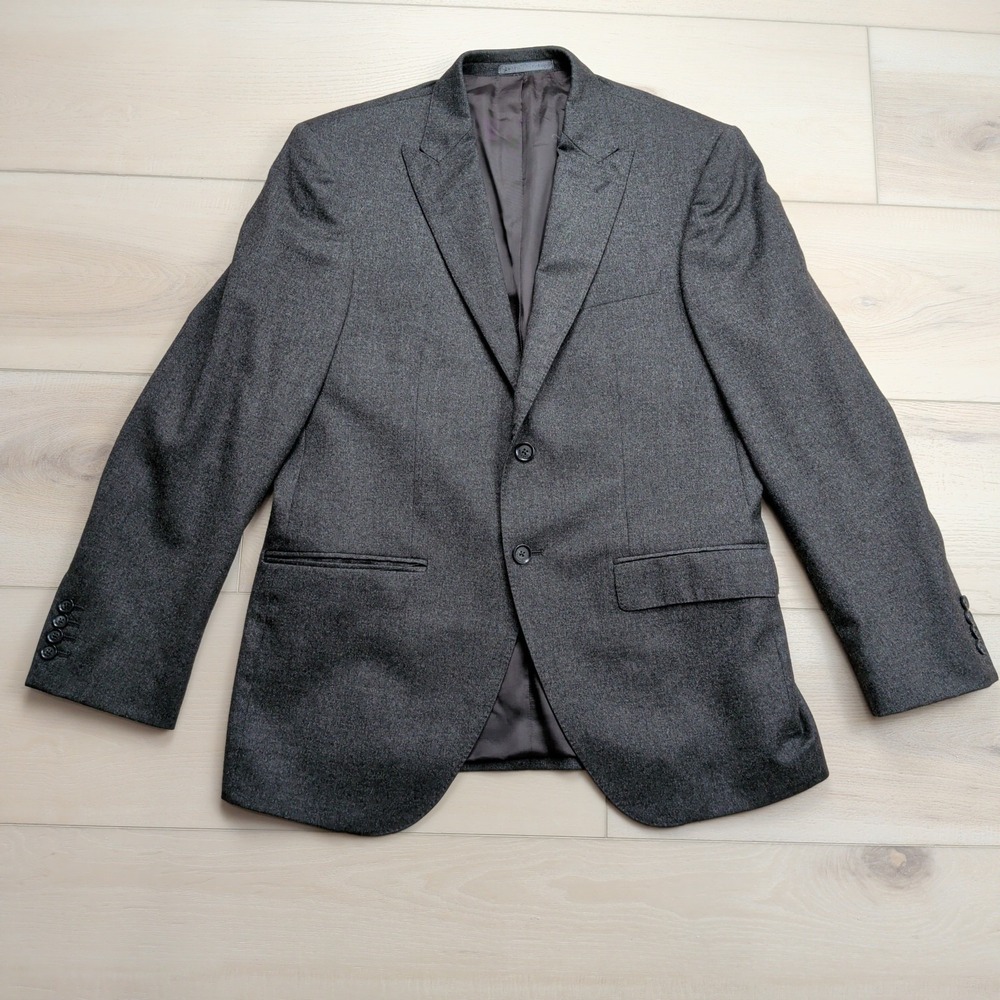 Hackett Loro Piana‎ Blazer Mens 42R Grey Cashmere Wool Peak Lapel Suit Jacket
